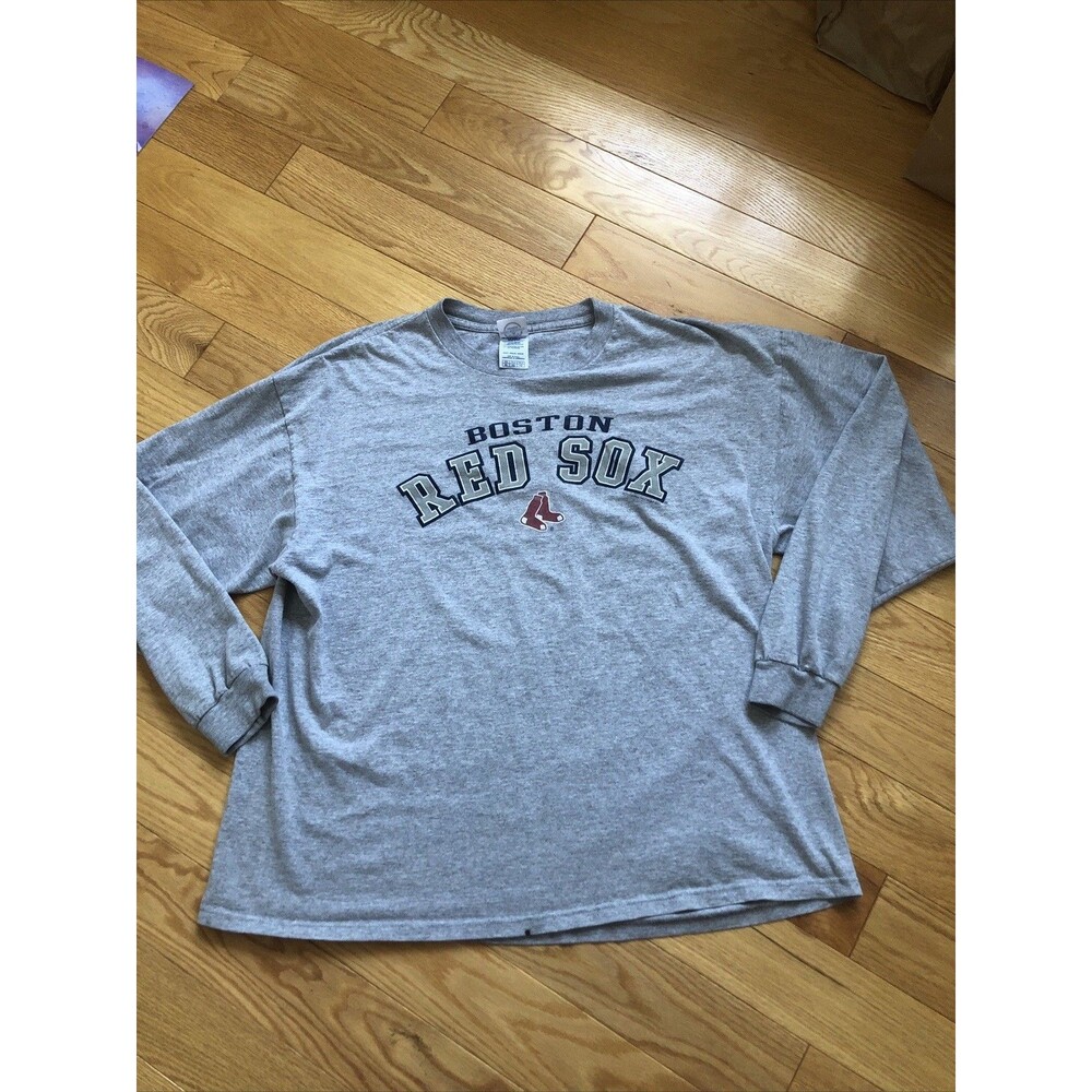 Delta Pro Weight Men Gray Long Sleeve Gray MLB Boston Red Sox‎ Shirt Size XL
